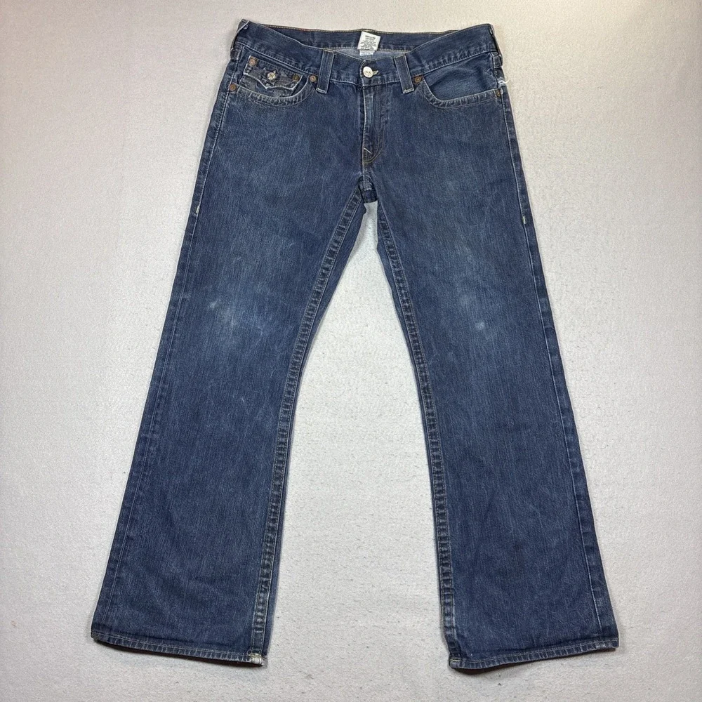 True Religion Men's Billy Bootcut with Flap Pockets Dark Wash Size 36 x33